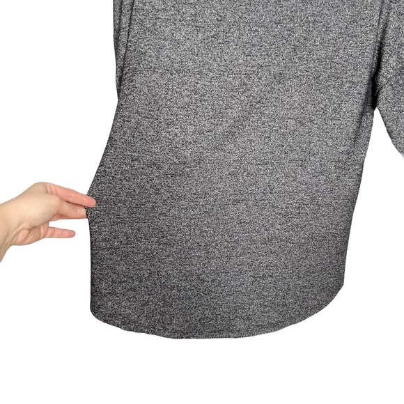 A New Day Charcoal Heather Gray Lace Up Neckline Blouse - Picture 11 of 13